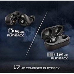 JBL C100 TWS Wireless Earbuds with Hands-free Stereo Calls, Pure Bass Sound (Black)